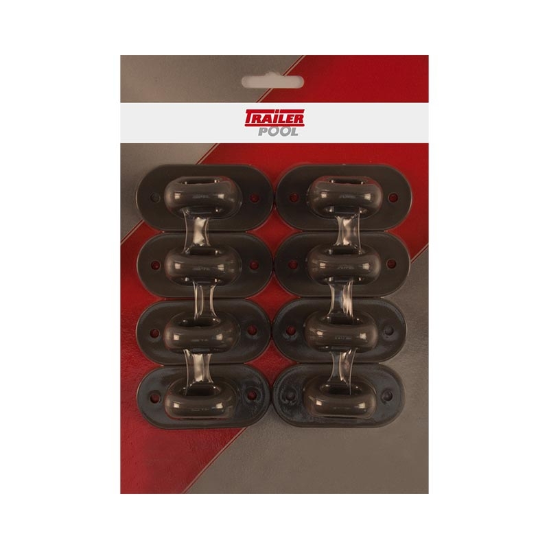 8 x Drehverschluss, H 38 mm, Lochabstand 51 mm, grau
