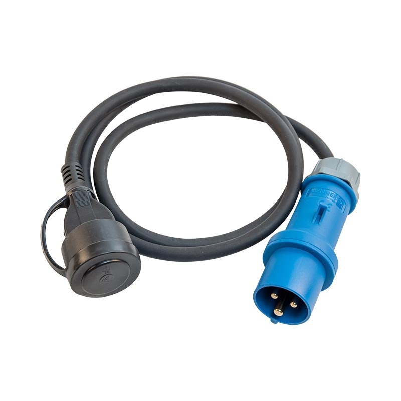 CEE-Adapterkabel, CEE-Stecker 3-pol. auf Schuko-Steckdose