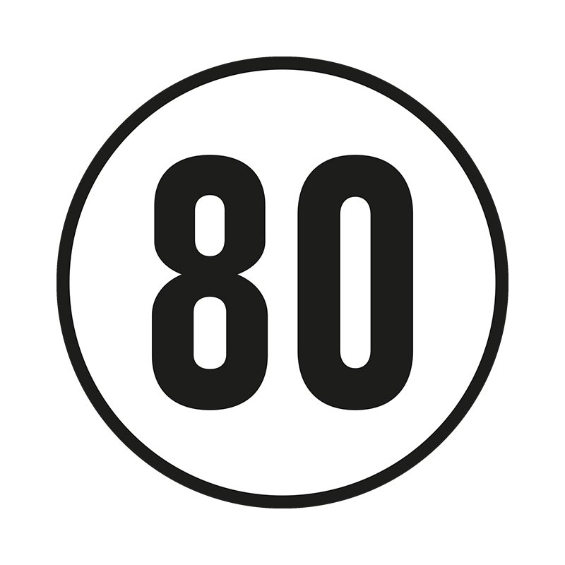 80 km/h-Aufkleber, Ø 200 mm