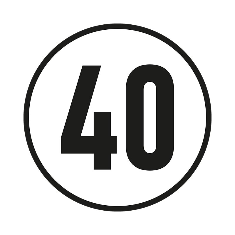 40 km/h-Schild, Ø 200 mm, Aluminium