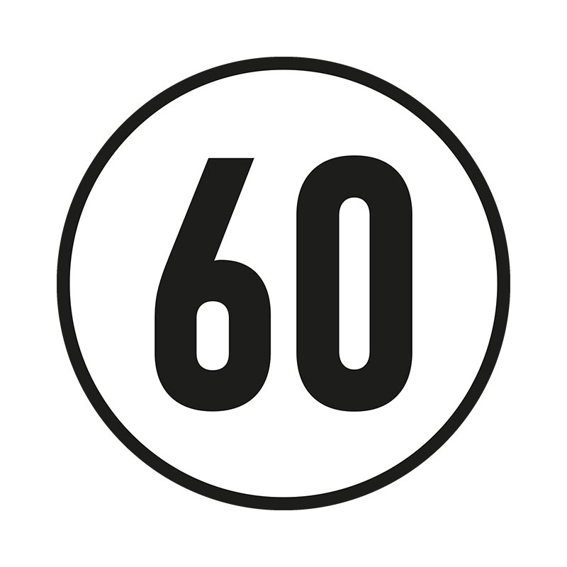 60 km/h-Aufkleber, Ø 200 mm