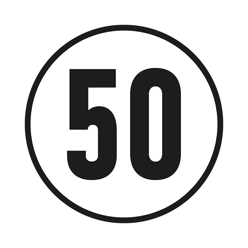 50 km/h-Aufkleber, Ø 200 mm